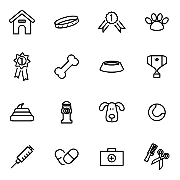 向量线狗图标设置图片下载