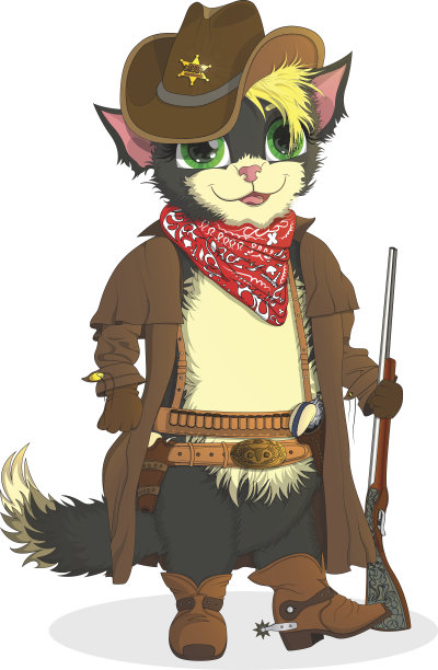 猫的牛仔。警长蛮荒的美国西部图片下载