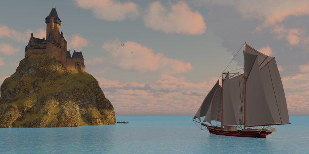 斯库纳湖和城堡图片下载