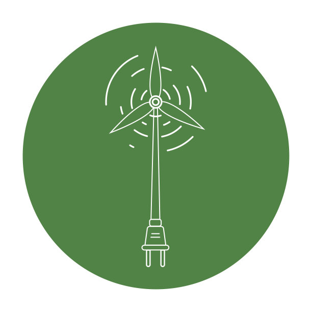 绿色能源简单的矢量图标。图片下载