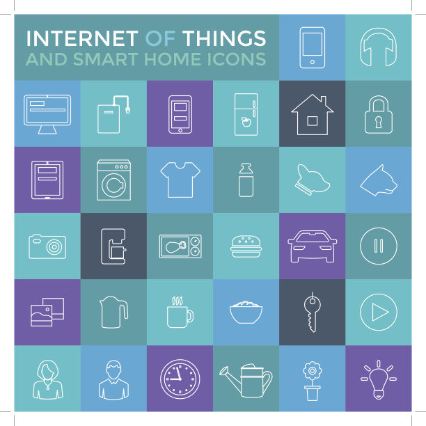 智能家居和物联网图标集图片下载