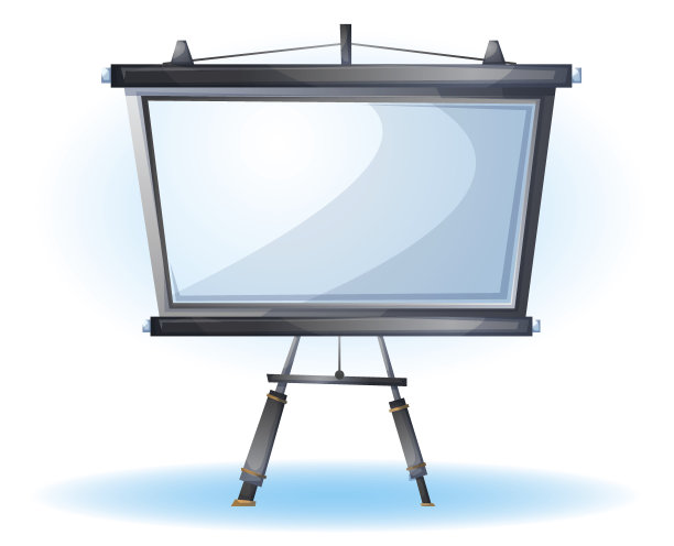 卡通矢量插图室内办公室幻灯片对象图片下载