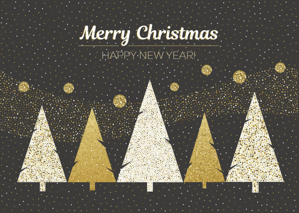 矢量圣诞快乐和新年快乐的设计。素材图片