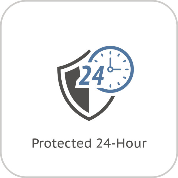 保护24小时的图标。平面设计。图片下载