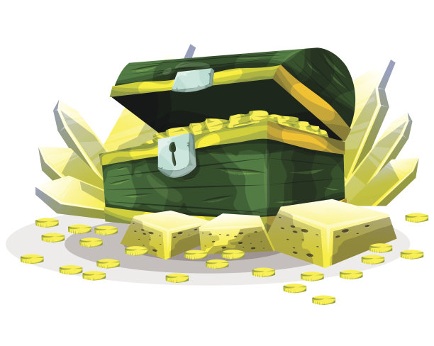 卡通矢量宝藏对象的游戏和动画图片下载