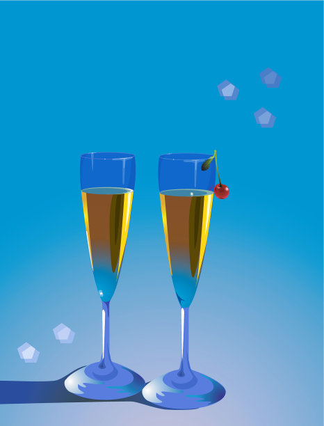 葡萄酒杯和樱桃图片下载