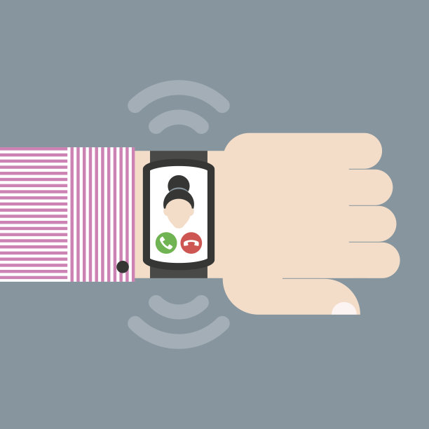 商人手上的智能手表来电图片下载