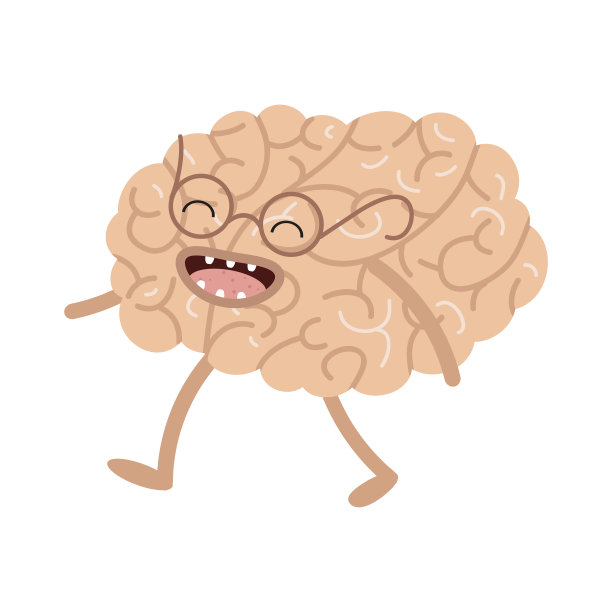 矢量卡通人体解剖学。健康的大脑图片下载