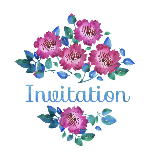 粉红色鲜艳的抽象花朵。手绘插图。图片下载