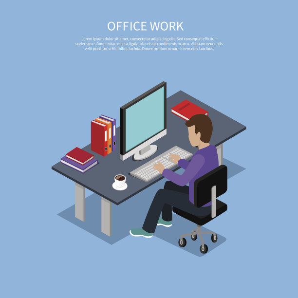 等距Man办公室内设计图片下载