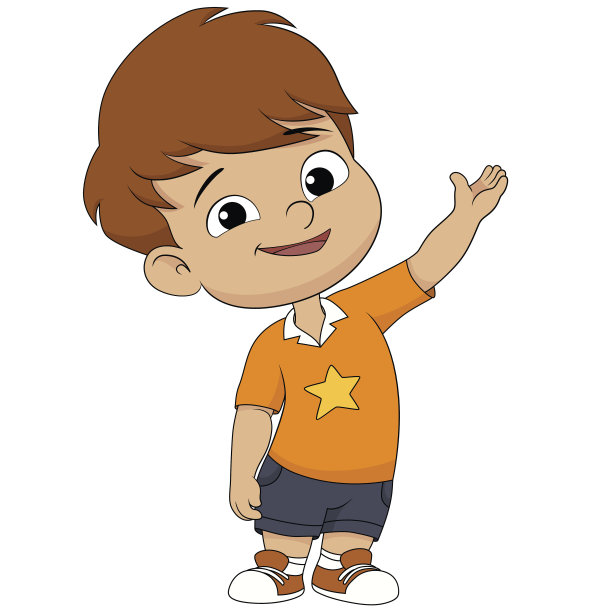 可爱的孩子欢迎。向量和插图。图片下载