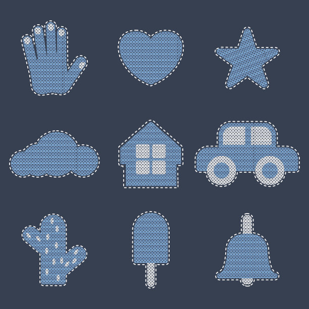 一套钩编补丁图片下载