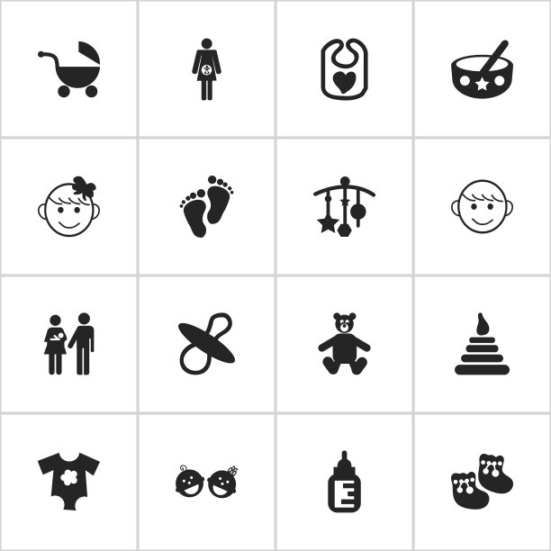 一组16可编辑的子图标。图片下载