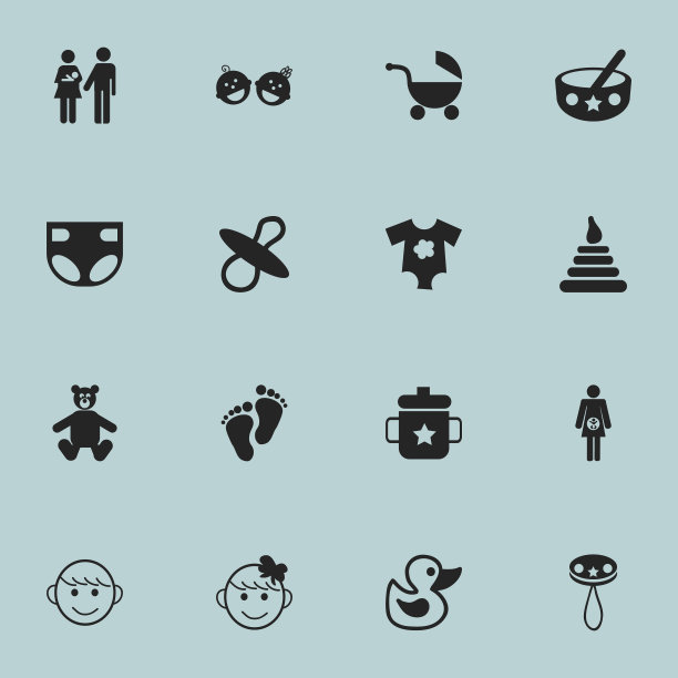 一套16可编辑的Kin图标。图片下载