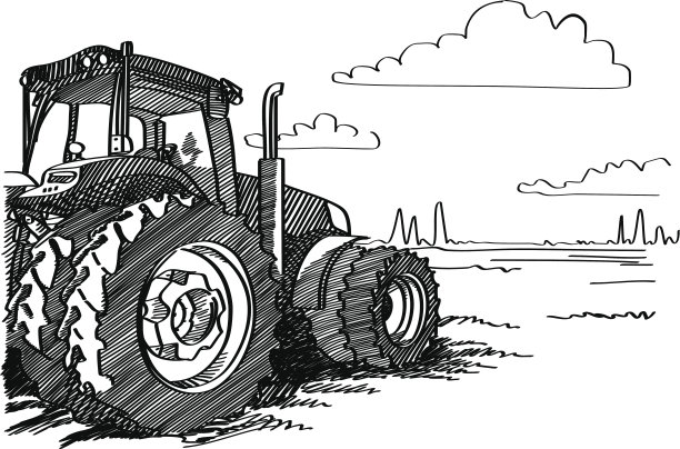 田里的拖拉机。图片下载