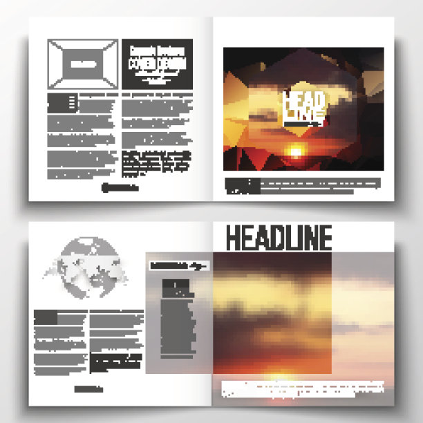 为宣传册、杂志、传单制作年度报告业务模板图片下载