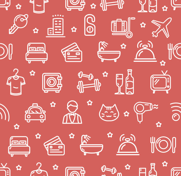 酒店背景图案。向量图片下载