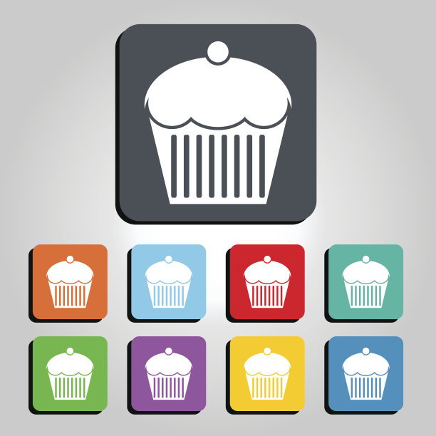 纸杯蛋糕松饼矢量图标插图图片下载