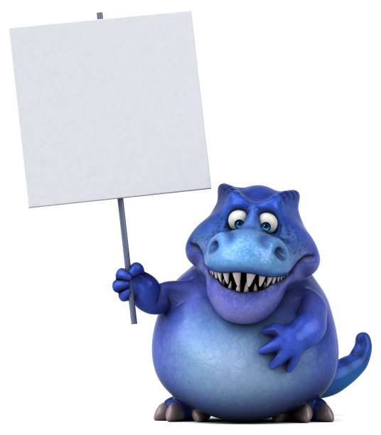 有趣的恐龙- 3D插图图片下载