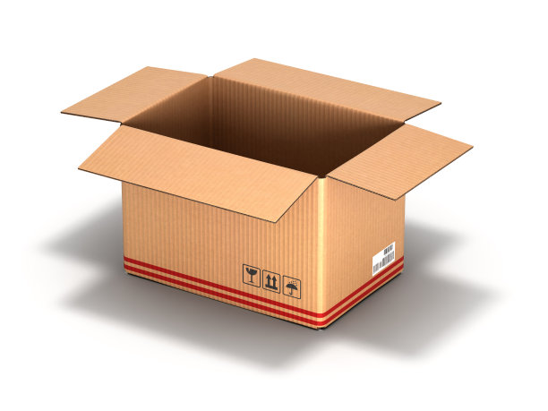 打开纸板箱孤立的白色背景3d图片下载