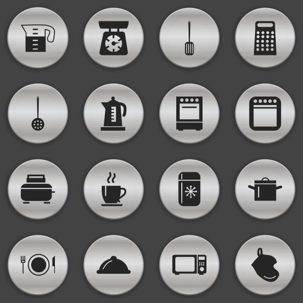 一组16可编辑的库克图标。图片下载