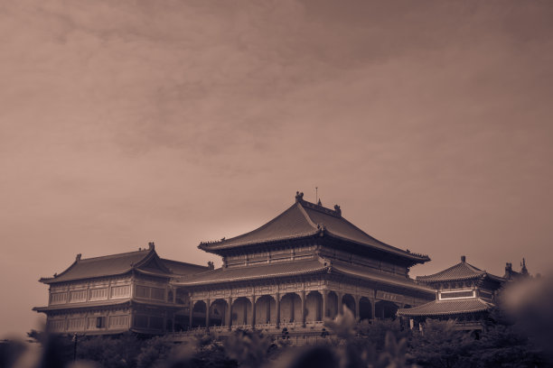 复古风格形象。中国传统建筑风格。图片下载