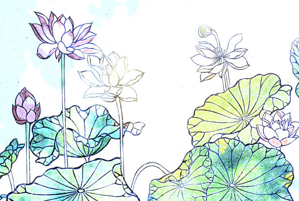 中国画中有一朵荷花图片下载