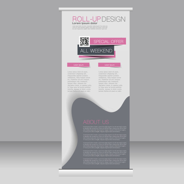 卷起横幅站模板图片下载