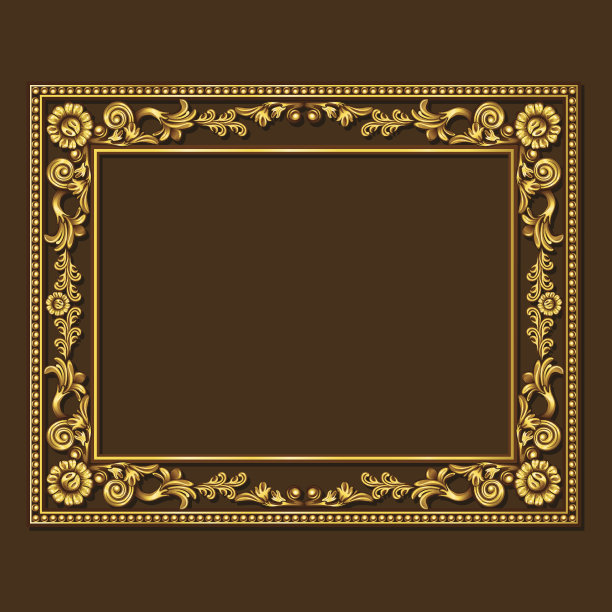 框架金色与阴影图片下载