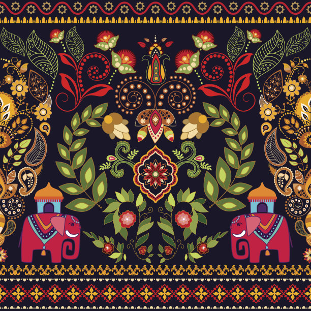 条纹无缝模式。花的墙纸。色彩斑斓的佩斯利边境图片下载