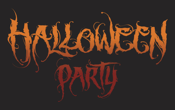 手绘的万圣节字母图片下载