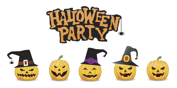 万圣节派对背景与南瓜图片下载