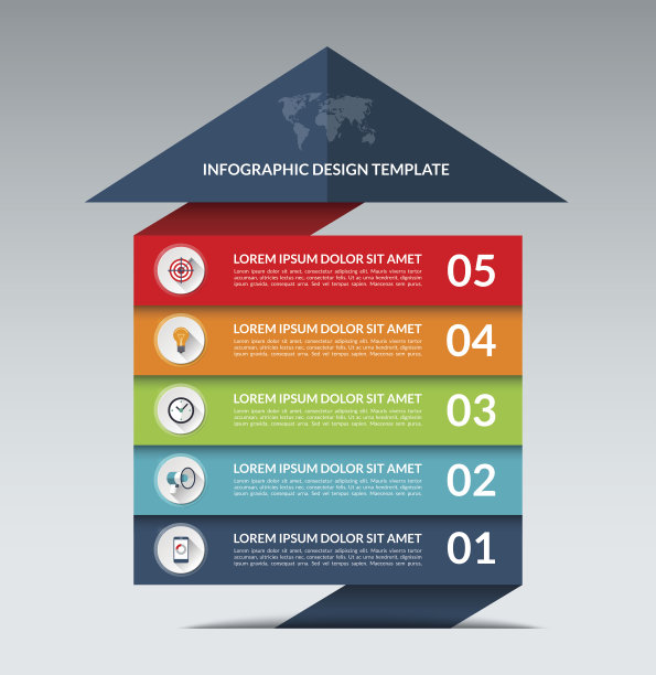 信息图箭头设计模板与5个选项图片下载