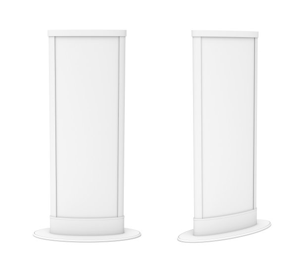 两个白色空广告牌的渲染图片下载