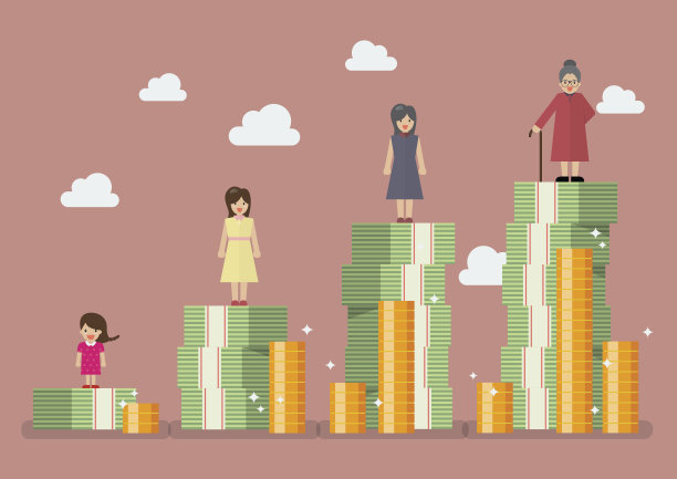 制定退休金计划的女人素材图片