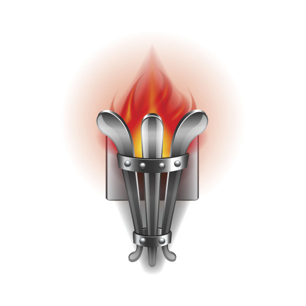 火焰火炬隔离在白色载体上图片下载