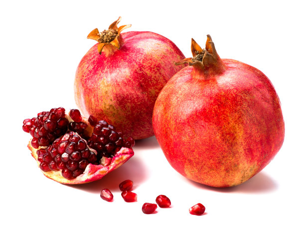 孤立的石榴果在白色背景上。片。图片下载