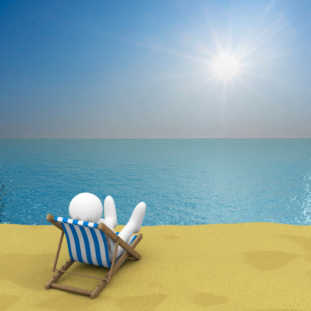 在海边度假。三维图像图片下载