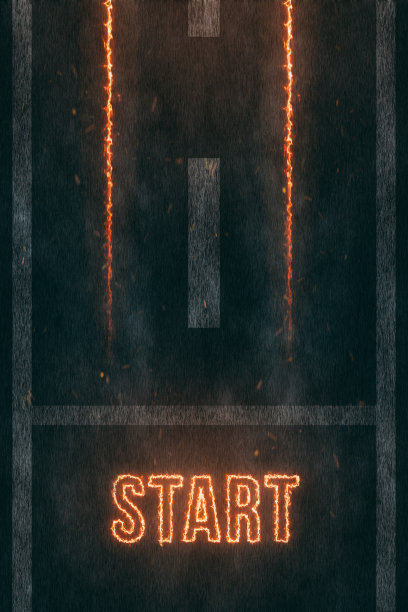 起跑线上有火在路上图片下载