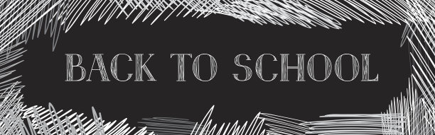 回到学校横横幅。黑板背景。手写的文字图片下载