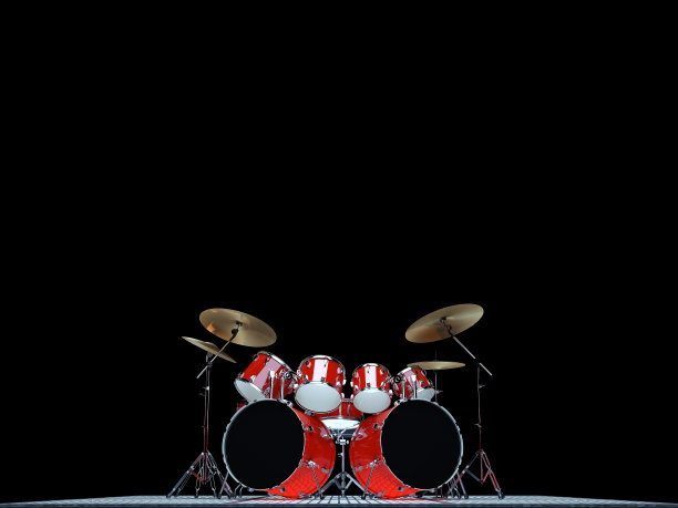 红鼓套件是在地板上的一个金属图片下载