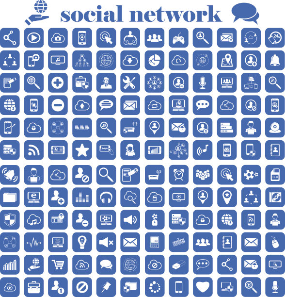 社交网络集合图标图片下载
