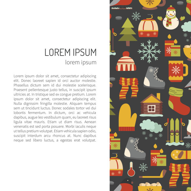 矢量冬季卡通背景图片下载