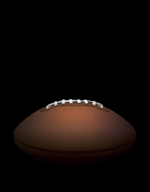 美式足球在一个黑暗的阴影背景插图图片下载