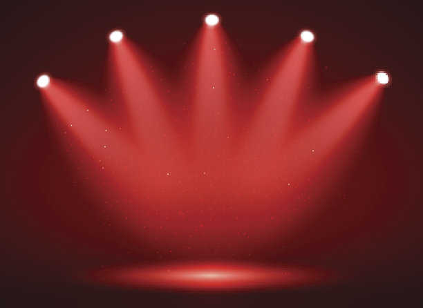 聚光灯在舞台上为你的设计。五颜六色的光。图片下载