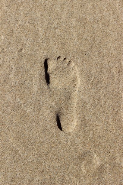 沙滩上的脚印图片下载