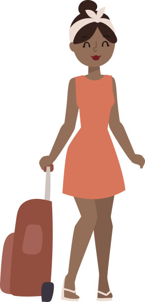 度假女孩矢量插画图片下载