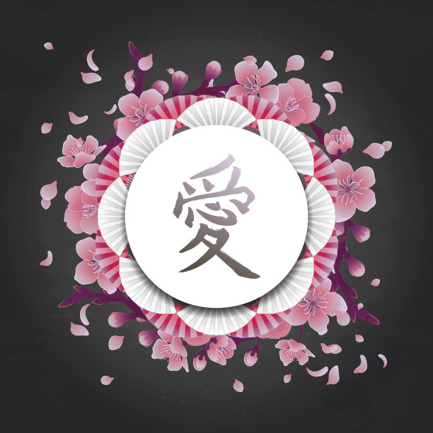 亚洲圆形花卉卡片素材图片