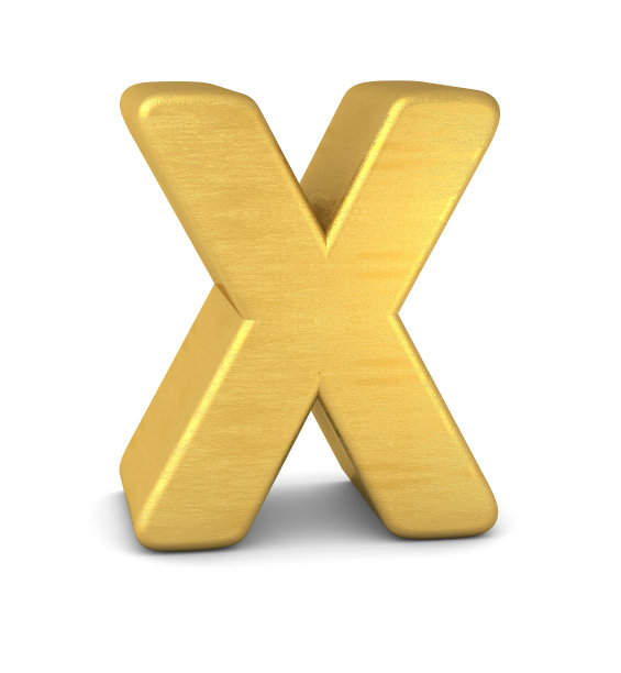 3d字母X金图片下载