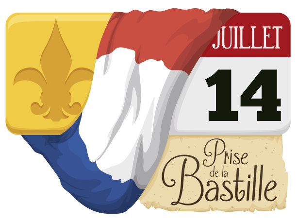 日历与提醒日期巴士底日庆祝在法国图片下载